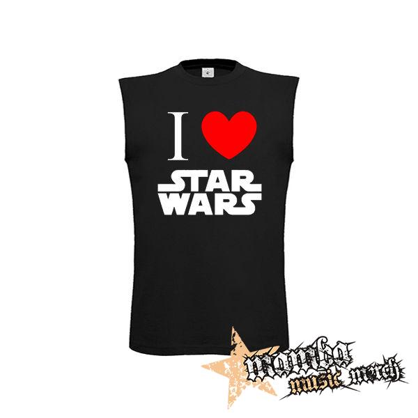 I LOVE STAR WARS - čierne detské tričko bez rukávov