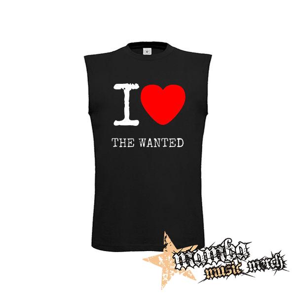 I LOVE THE WANTED - čierne detské tričko bez rukávov