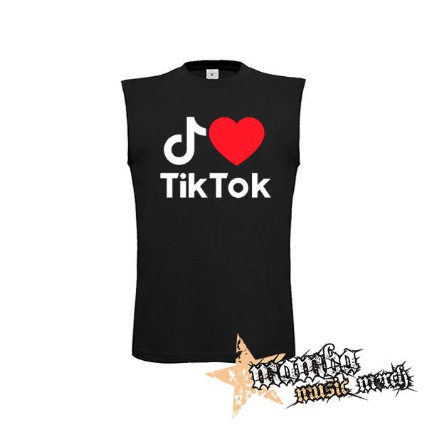 I LOVE TIK TOK - čierne detské tričko bez rukávov