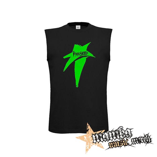 I SEE STAR - Green Star - čierne detské tričko bez rukávov