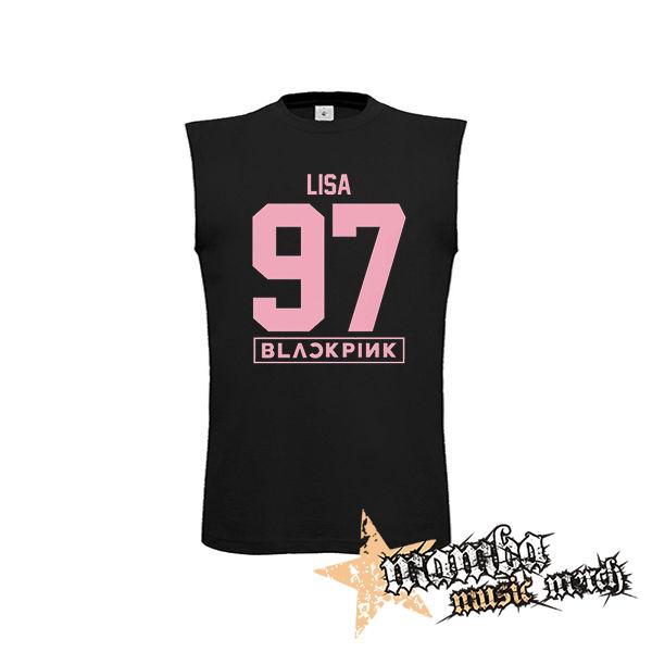 LISA 97 - BLACKPINK - Pink Number Years - čierne detské tričko bez rukávov
