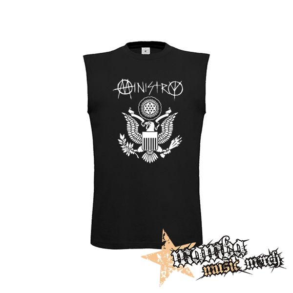 MINISTRY - Eagle Seal na ČIERNE - čierne detské tričko bez rukávov