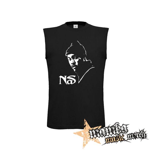 NAS - Logo & Portrait - čierne detské tričko bez rukávov