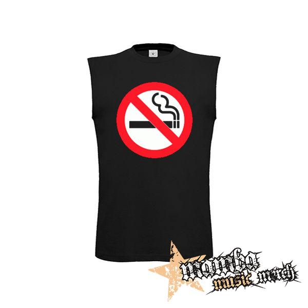NO SMOKING - čierne detské tričko bez rukávov