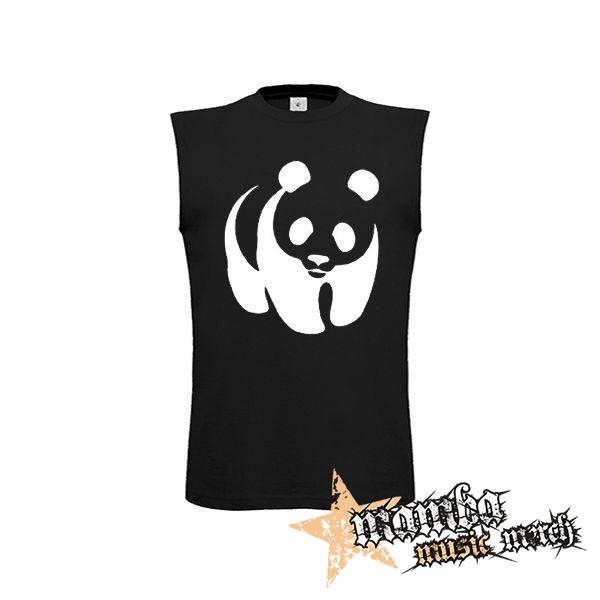 PANDA - čierne detské tričko bez rukávov