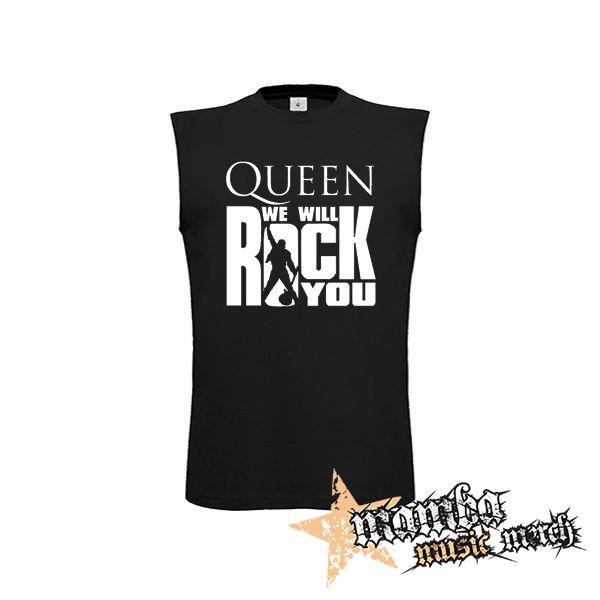 QUEEN - We Will Rock You - čierne detské tričko bez rukávov