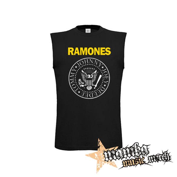 RAMONES - Yellow Logo White Symbol - čierne detské tričko bez rukávov
