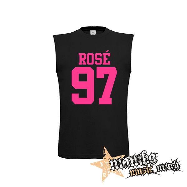 ROSÉ 97 - Pink Logo - čierne detské tričko bez rukávov