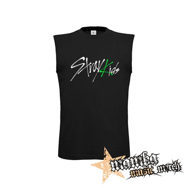 STRAY KIDS - Oddinary Green Logo - čierne detské tričko bez rukávov