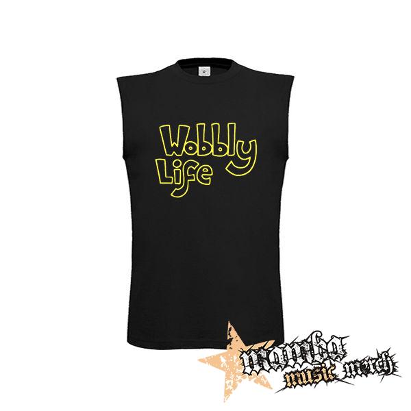 WOBBLY LIFE - Logo Yellow - čierne detské tričko bez rukávov