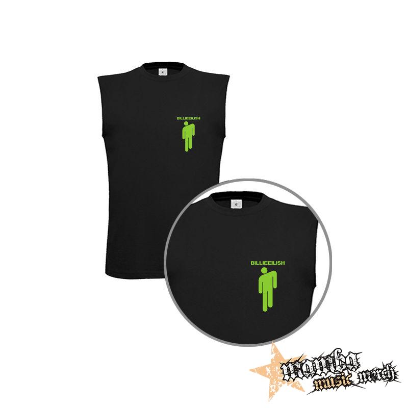 BILLIE EILISH - Stickman Logo Green - čierne detské tričko bez rukávov