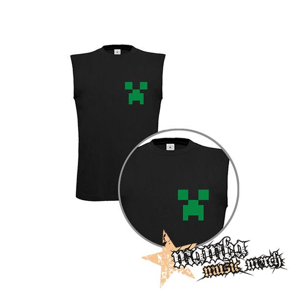 MINECRAFT - Green Creeper - čierne detské tričko bez rukávov
