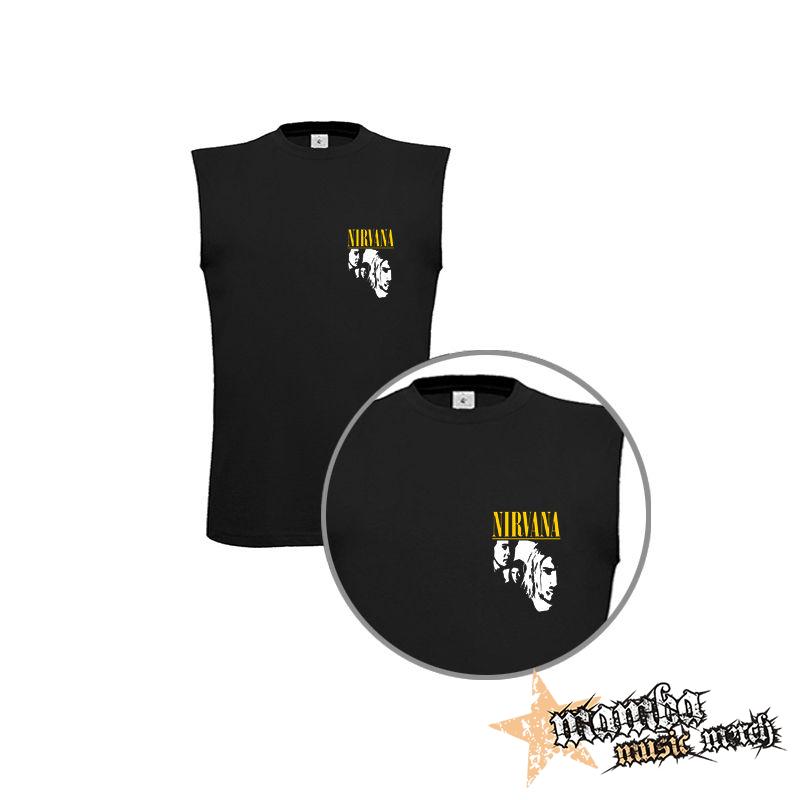 NIRVANA - Yellow Logo Band - čierne detské tričko bez rukávov