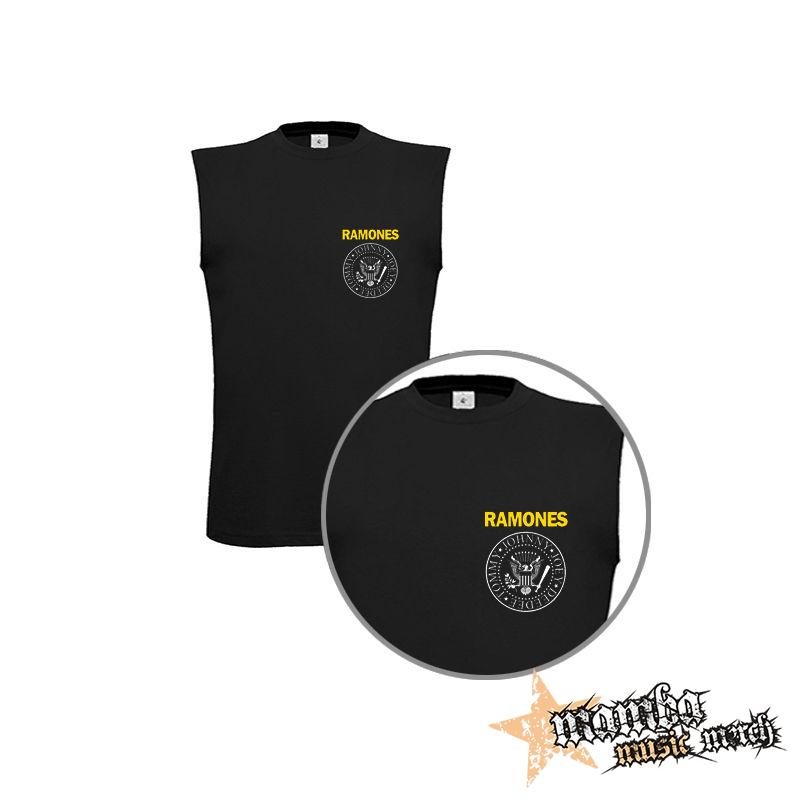 RAMONES - Yellow Logo White Symbol - čierne detské tričko bez rukávov