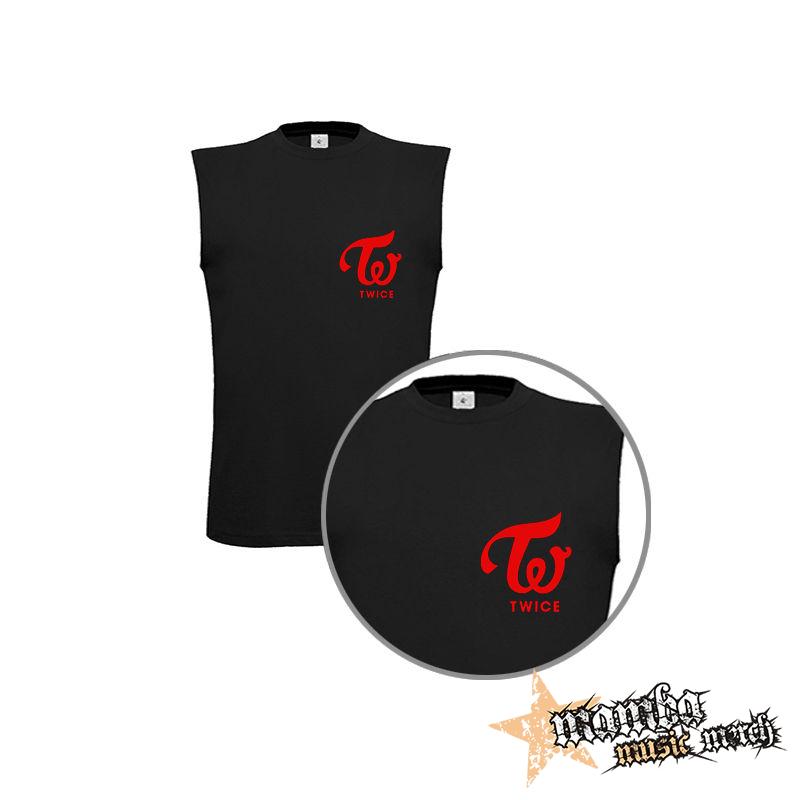 TWICE - Red Logo - čierne detské tričko bez rukávov