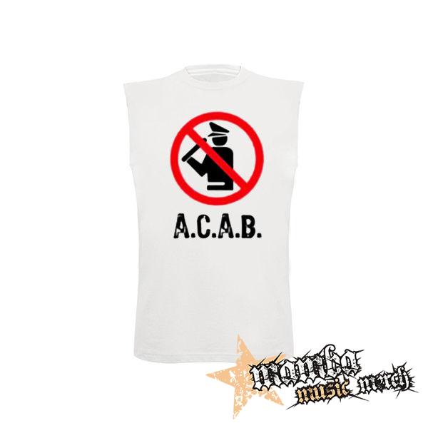 ACAB - Pictogram - biele pánske tričko bez rukávov