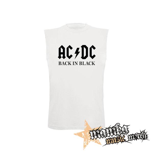 ACDC - Back In Black - biele pánske tričko bez rukávov