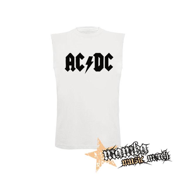 ACDC - Logo - biele pánske tričko bez rukávov