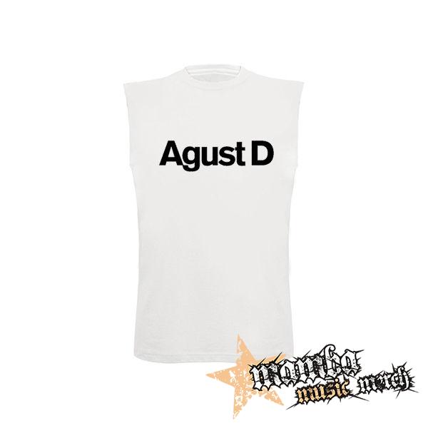 AGUST D - Logo - biele pánske tričko bez rukávov
