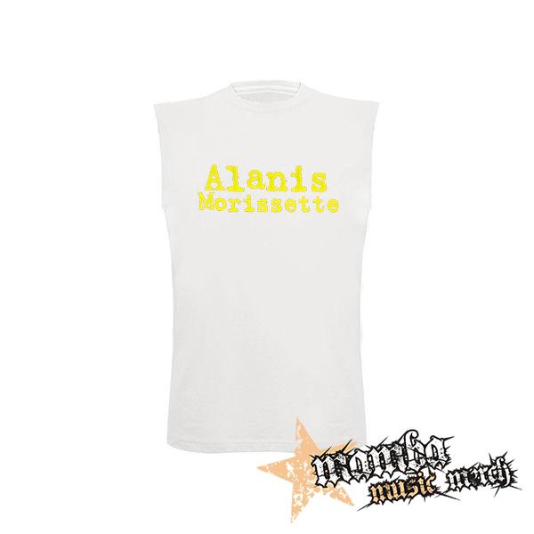ALANIS MORISSETTE - Logo - biele pánske tričko bez rukávov