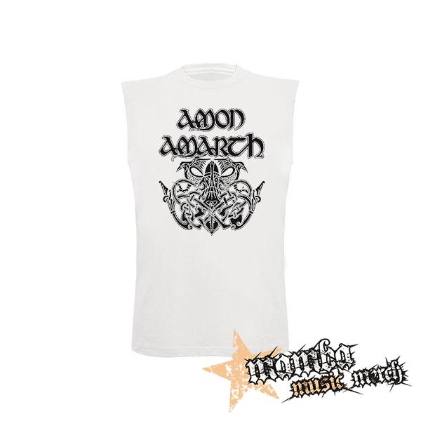 AMON AMARTH - Logo Mjolnir - biele pánske tričko bez rukávov