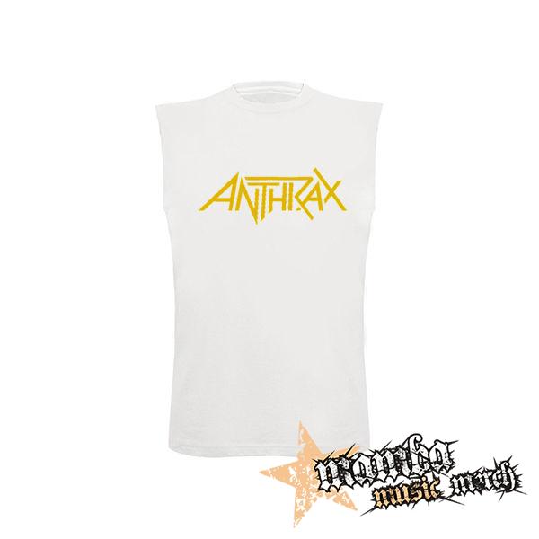 ANTHRAX - Logo Yellow - biele pánske tričko bez rukávov
