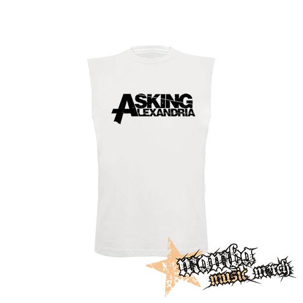 ASKING ALEXANDRIA - Logo - biele pánske tričko bez rukávov