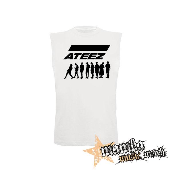 ATEEZ - Logo & Silhouette - biele pánske tričko bez rukávov