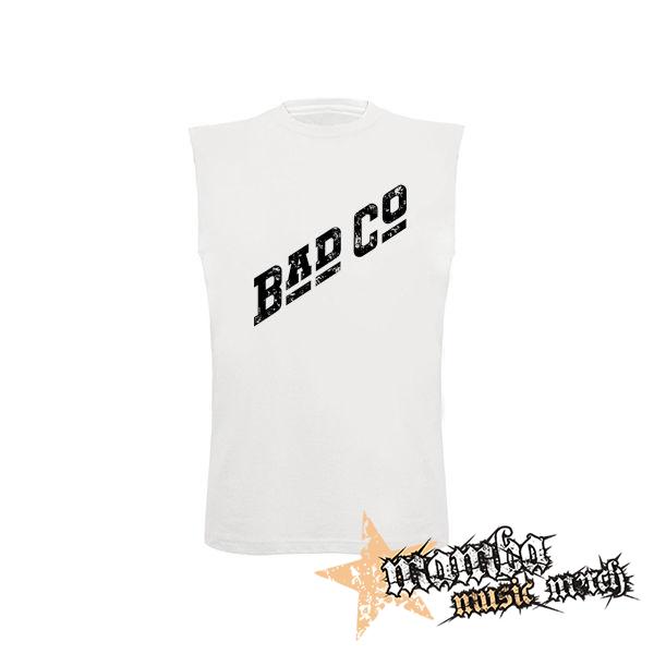 BAD COMPANY - Logo - biele pánske tričko bez rukávov