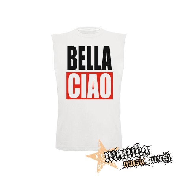 BELLA CIAO - biele pánske tričko bez rukávov