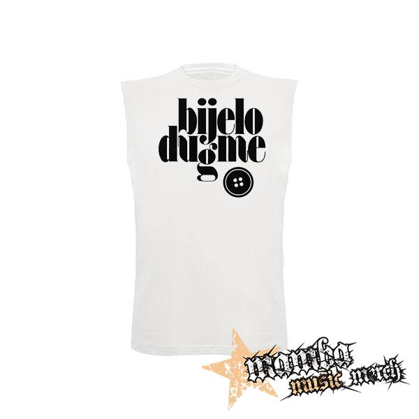 BIJELO DUGME - Logo Crest - biele pánske tričko bez rukávov