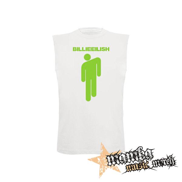 BILLIE EILISH - Stickman Logo Green - biele pánske tričko bez rukávov