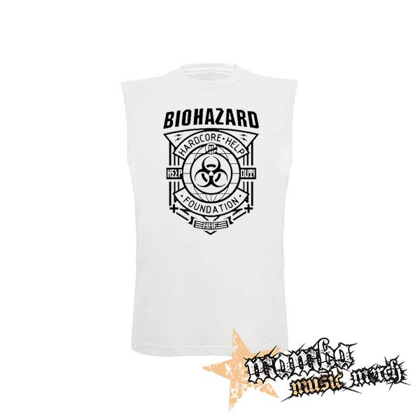 BIOHAZARD - Hardcore Help Foundation - biele pánske tričko bez rukávov