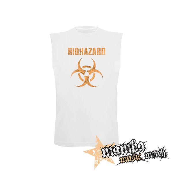 BIOHAZARD - Logo Orange - biele pánske tričko bez rukávov