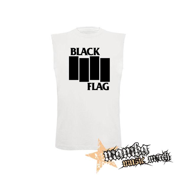 BLACK FLAG - Logo Crest - biele pánske tričko bez rukávov