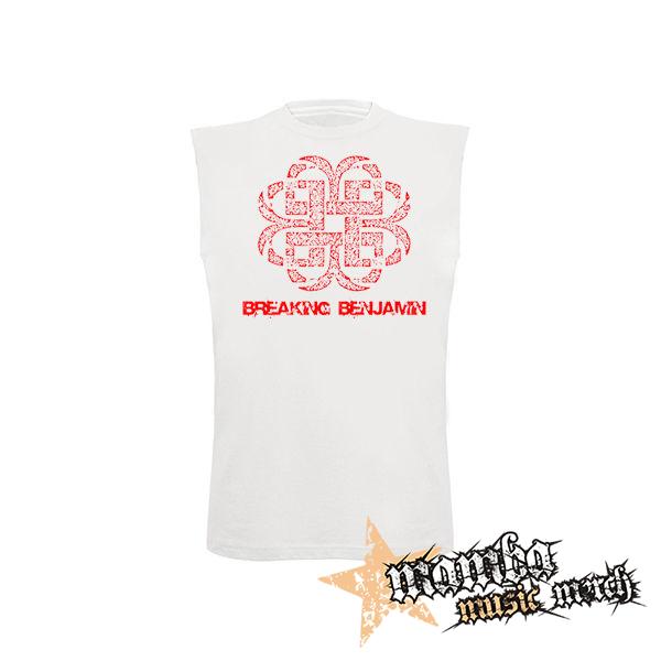 BREAKING BENJAMIN - Red Logo - biele pánske tričko bez rukávov