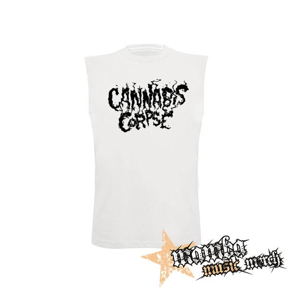 CANNABIS CORPSE - Logo - biele pánske tričko bez rukávov
