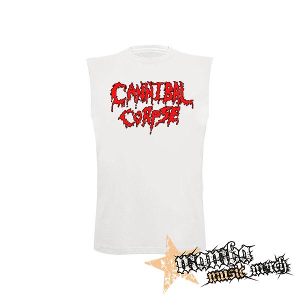 CANNIBAL CORPSE - Old School Bloody Logo - biele pánske tričko bez rukávov