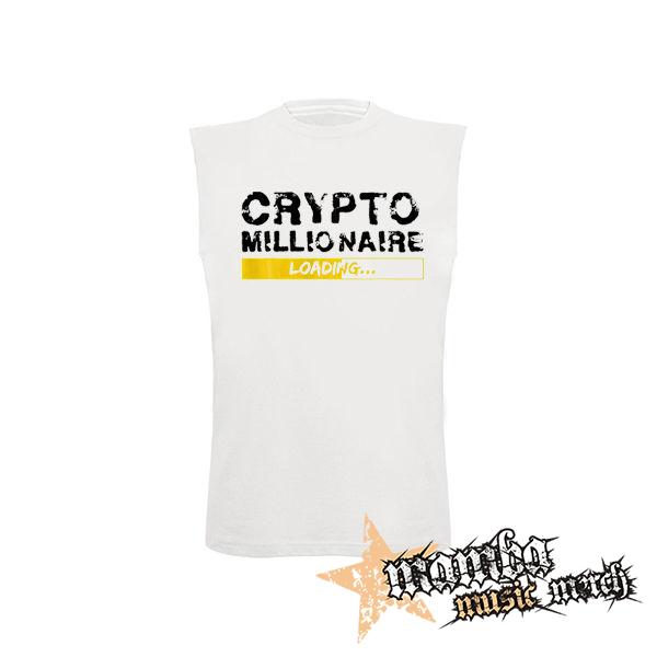 CRYPTOMILIONAIRE - Loading - biele pánske tričko bez rukávov