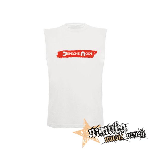 DEPECHE MODE - Logo Red Spirit - biele pánske tričko bez rukávov