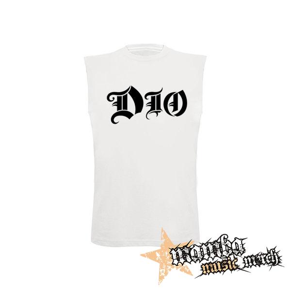 DIO - Logo - biele pánske tričko bez rukávov