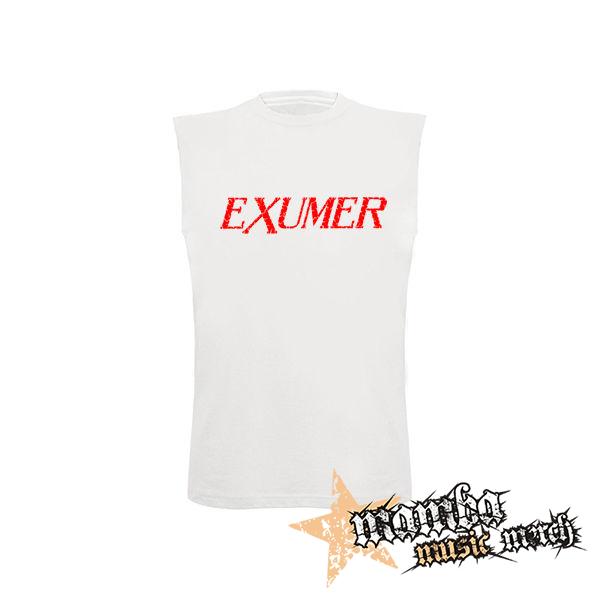 EXUMER - Logo Red - biele pánske tričko bez rukávov
