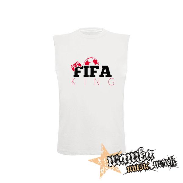 FIFA KING - biele pánske tričko bez rukávov