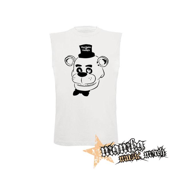 FIVE NIGHTS AT FREDDY´ S - Freddy Fazbear - biele pánske tričko bez rukávov