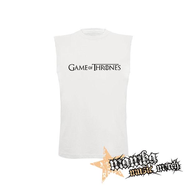 GAME OF THRONES - Logo - biele pánske tričko bez rukávov