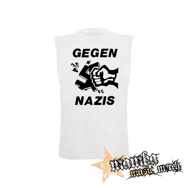 GEGEN NAZIS - biele pánske tričko bez rukávov