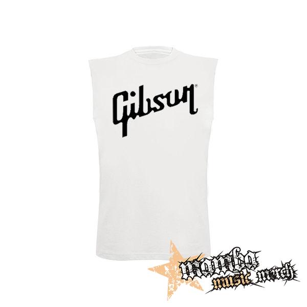 GIBSON - biele pánske tričko bez rukávov