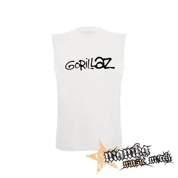 GORILLAZ - Logo - biele pánske tričko bez rukávov