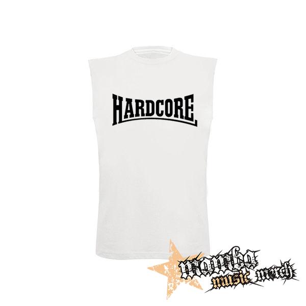 HARDCORE - biele pánske tričko bez rukávov