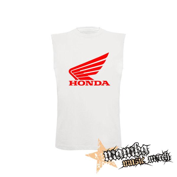 HONDA - Red Logo - biele pánske tričko bez rukávov